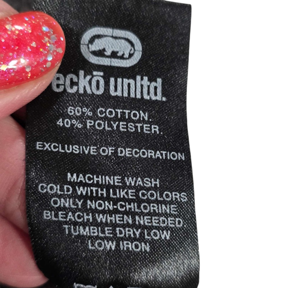 Ecko Unltd. Thermal Long Sleeve Shirt Crewneck Graphic Patch Size 2XL Gray New - Picture 4 of 13